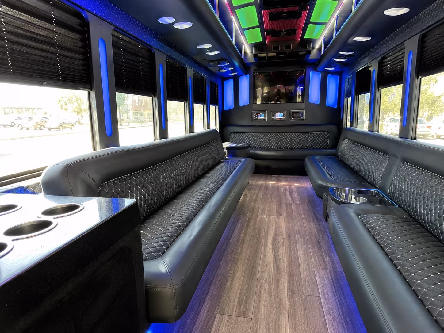 west hartford 15 passenger party bus inside